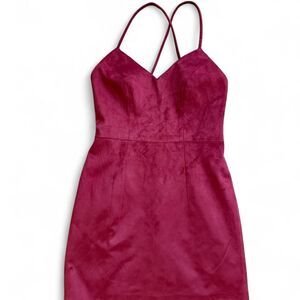 Lovers & Friends Y2K style faux vegan suede brick red mini dress SIze XS